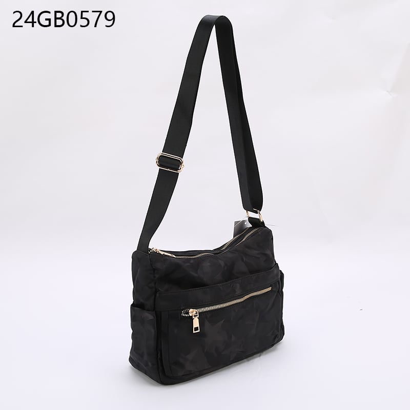 Nylon tote cross-body carry on bag with shoulder strap