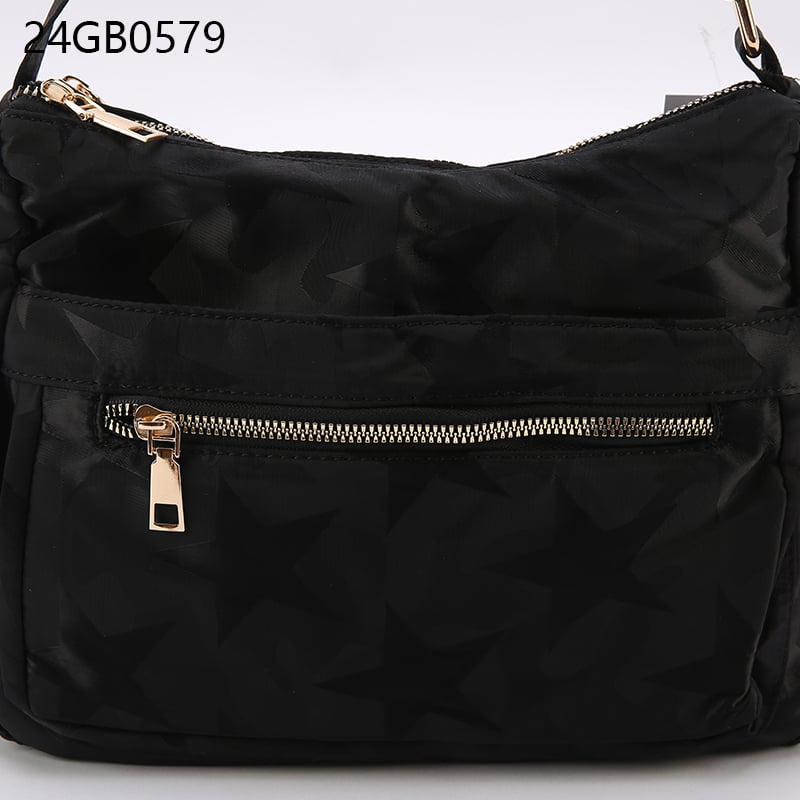 Nylon tote cross-body carry on bag with shoulder strap