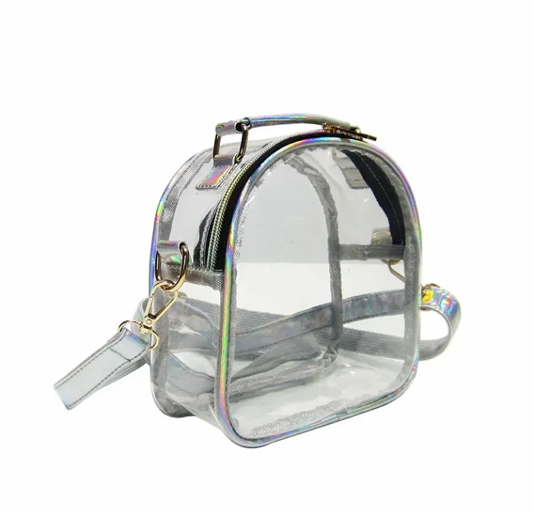 Hot selling fashion transparency solid color PVC women&#x27;s shoulder bags designer backpack for young lady