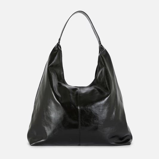 Women&#x27;s black slouchy shopper tote bag