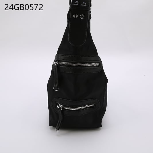 Men&#x27;s waist bag with double zipper pocket and adjustable strap