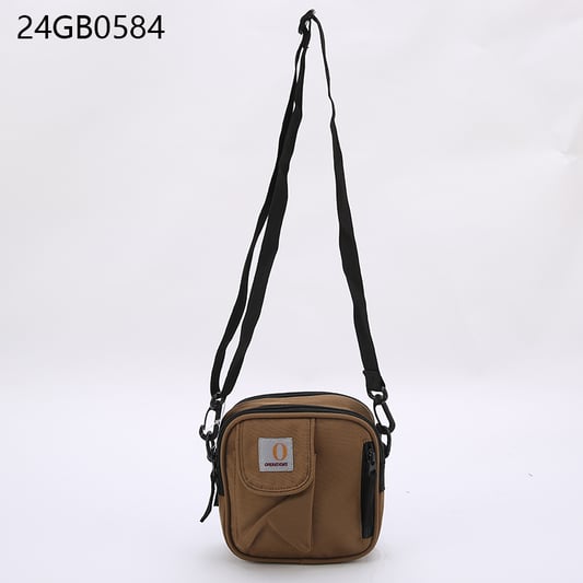 Men&#x27;s black canvas messanger bag with long shoulder strap