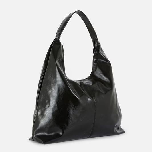 Women&#x27;s black slouchy shopper tote bag