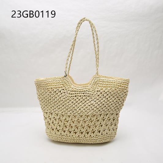 New summer handmade woven bag seaside holiday beach straw bag crochet portable shoulder women&#x27;s bag