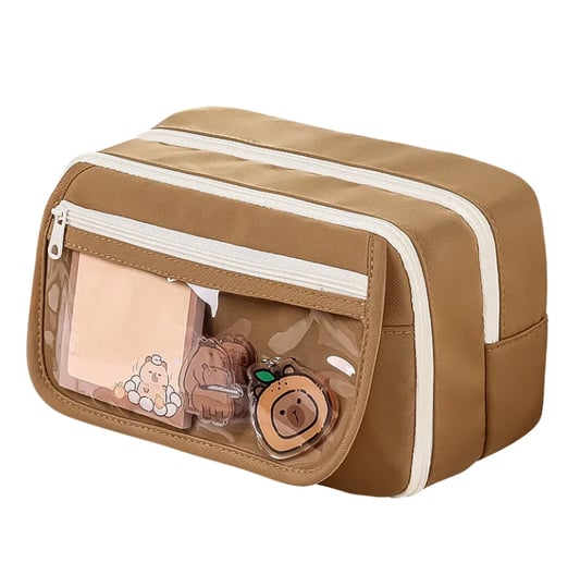 Cute nine layers ultra- large capacity pen bags containers with a transparent partition bag women cosmetics holder pouch