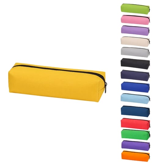 Custom logo OEM simple zipper oxford cloth solid color stationery portable cute pen pencil pouch bag case for girl boy school