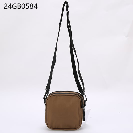 Men's black canvas messanger bag with long shoulder strap