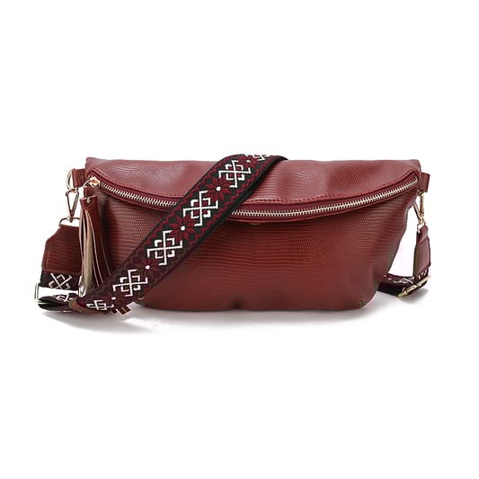 Women single shoulder side bag PU leather fanny pack cross body sling bag belt chest bag for women